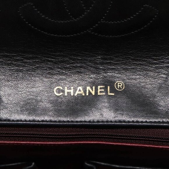 CHANEL Matelasse Turn Lock Chain Hand Bag Lamb Skin Black Gold CC Auth - Picture 9 of 16